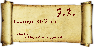 Fabinyi Klára névjegykártya