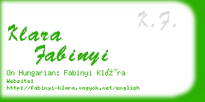 klara fabinyi business card